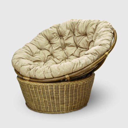 Кресло-папасан Rattan grand wicker brown с подушками в Самаре 