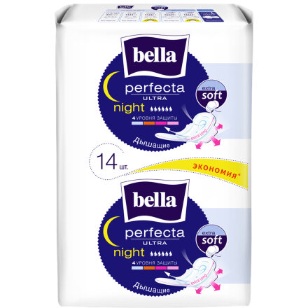 Прокладки Bella night с покрытием extra soft, супертонкие, 14 шт в Самаре 
