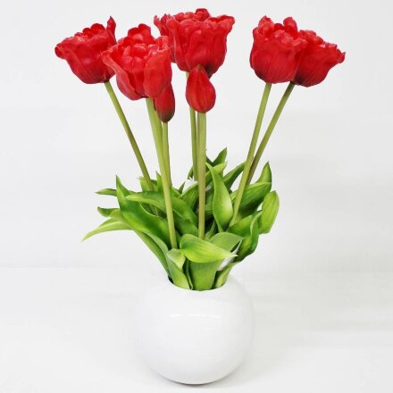 Тюльпаны Конэко-О 10152_х2_10160 в черном кашпо 45 см в Самаре 