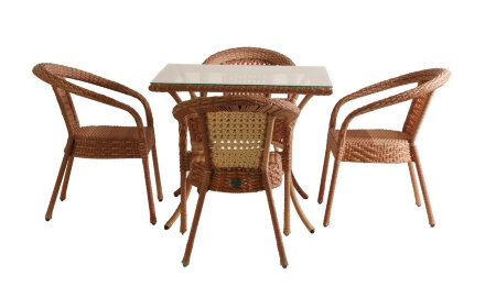 Комплект DECO 4 с квадратным столом, светло-коричневый в Самаре 