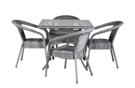 Комплект DECO 4 с квадратным столом серый в Самаре 