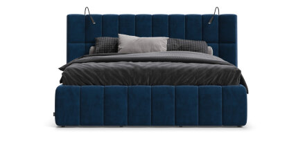 Кровать BOSS.XO велюр Monolit синяя в Самаре 